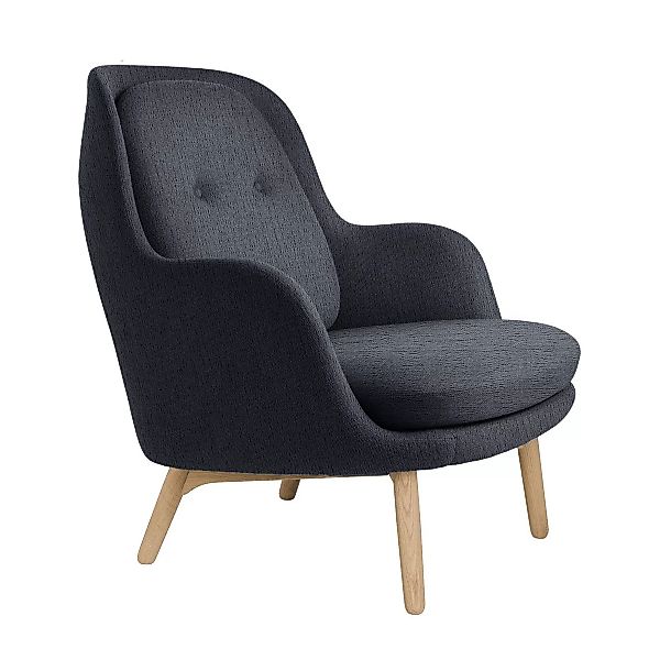 Fritz Hansen - Fri™ JH5 Sessel mit Eichengestell - dunkelblau/Stoff Christi günstig online kaufen