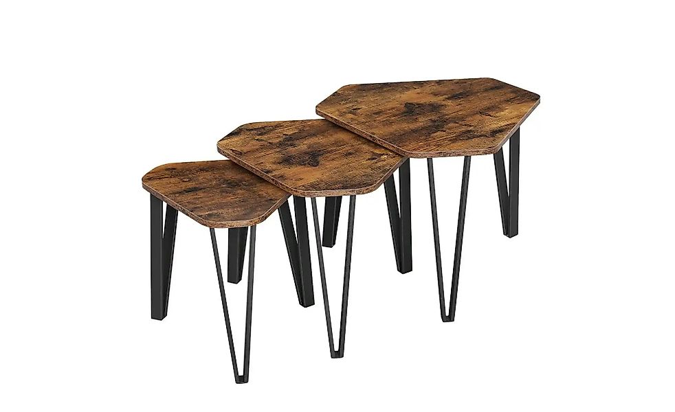Beistelltisch 3er-Set   ¦ braun ¦ Maße (cm): B: 58,7 H: 45,5 Tische > Beist günstig online kaufen