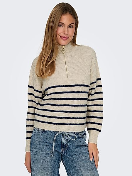 ONLY Strickpullover Gestreift, Reißverschluss, Bequemlichkeit, Modernes günstig online kaufen