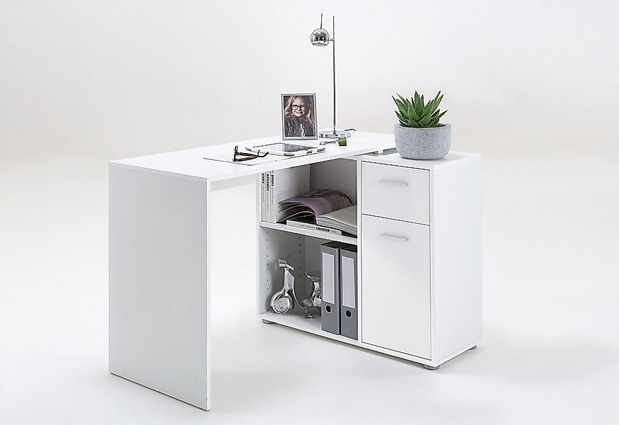 FMD Eckschreibtisch AUGSBURG, Schreibtisch/ Sideboard m. Stauraum, beids. m günstig online kaufen
