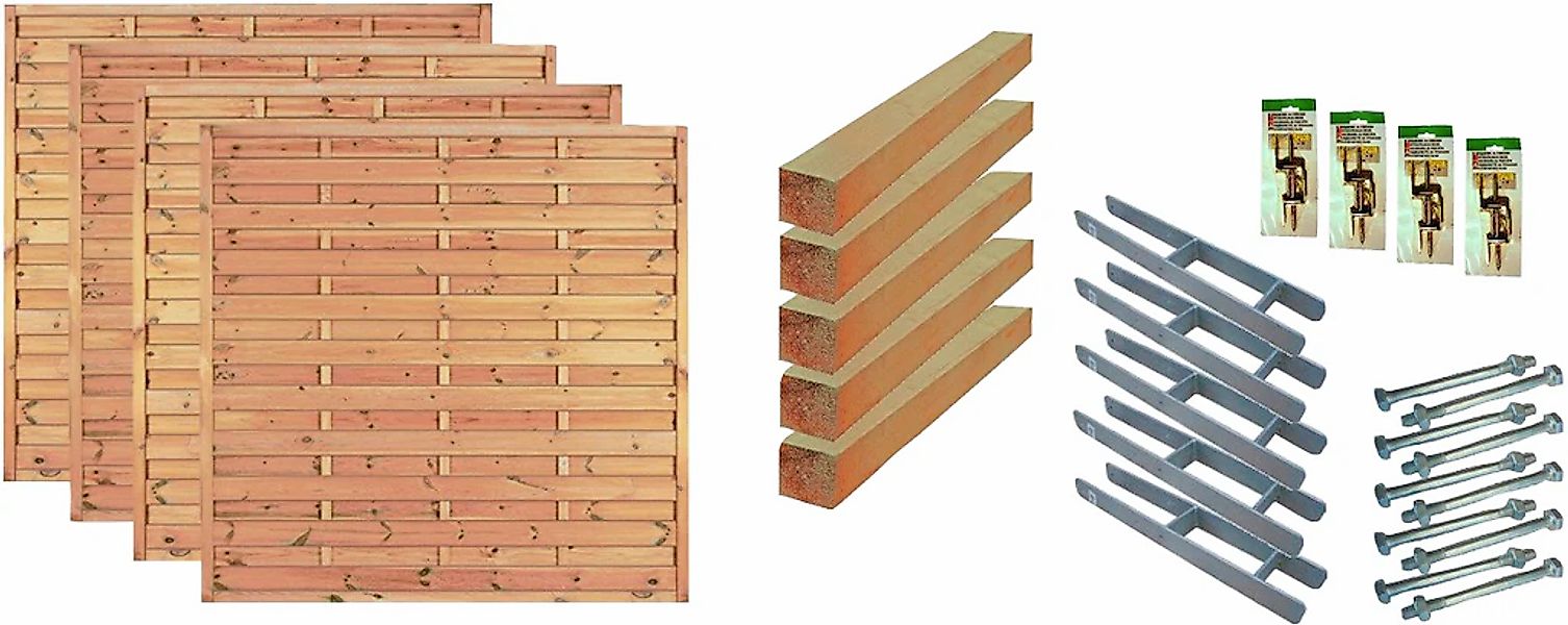 Tetzner & Jentzsch Dichtzaun "Manhattan 2" 4 Elemente, LxH: 765x180 cm günstig online kaufen