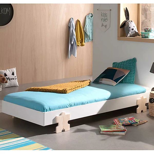 Kinderbett zum Stapeln in Weiß Kieferfarben günstig online kaufen