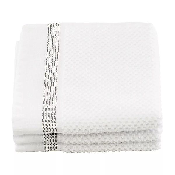 Meraki Handtuch weiß mit grauen Linien 3er Pack 30 x 30cm günstig online kaufen