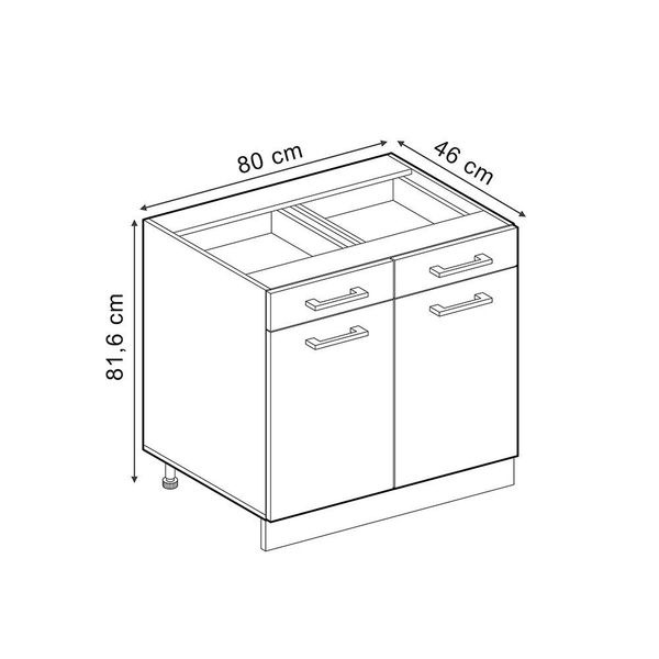 Vicco Unterschrank R-Line, Blau-Grau/Weiß, 80 cm, günstig online kaufen