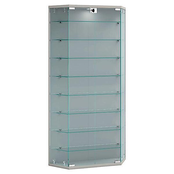ebuy24 BenilaXL Vitrinenschrank Wandhängend 2 Türen Silberfarben günstig online kaufen