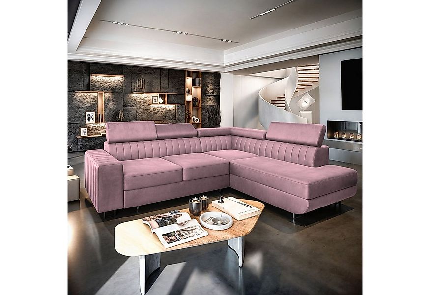 Masseno Ecksofa NOLA mit Schlaffunktion L-Form, Sofa mit Bettkasten günstig online kaufen