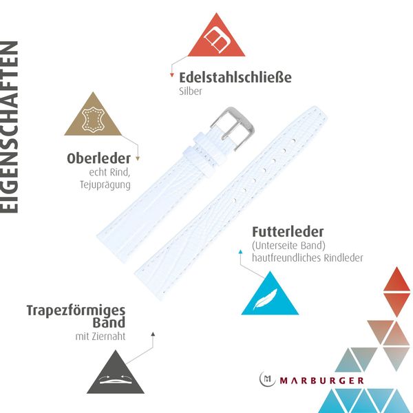 MARBURGER Uhrenarmband 16mm Leder Eidechse (Iguana) günstig online kaufen
