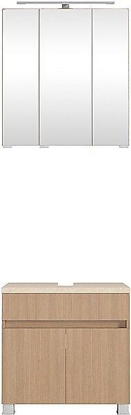 welltime Badmöbel-Set »Eixo«, 60 cm breit, Badmöbel mit LED-Beleuchtung günstig online kaufen