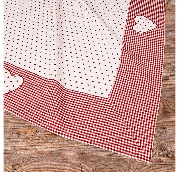 matches21 HOME & HOBBY Tischdecke Tischdecke LISE Herz Landhausstil rot, 10 günstig online kaufen