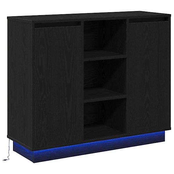 vidaXL LED-Sideboard Schwarz Eichen-Optik 90 x 32 x 75 cm 869683 günstig online kaufen