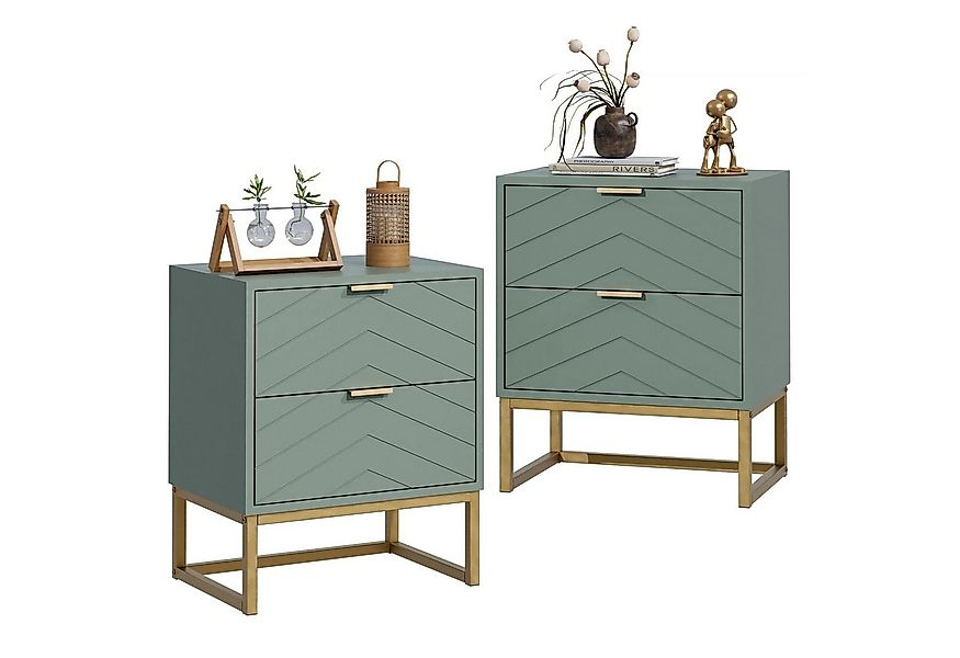 UEV Nachttisch 2er Set, Nachtkommode mit Schubladen (Nachtschrank mit 2 Sch günstig online kaufen