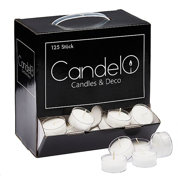 Candelo Teelicht Teelichter Weiß 100 Stück günstig online kaufen