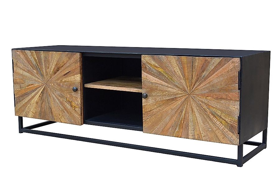 loft24 Lowboard Tanay, TV-Bank Fernsehschrank, Mangoholz, 2 Türen, Metallge günstig online kaufen