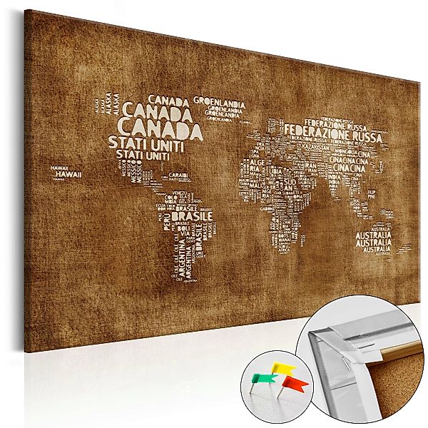 Korkbild - The Lost Map [Cork Map - Italian Text] günstig online kaufen