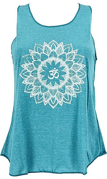 Guru-Shop T-Shirt Tanktop mit Ethnodruck, Mandala Yogatop - petrol Festival günstig online kaufen
