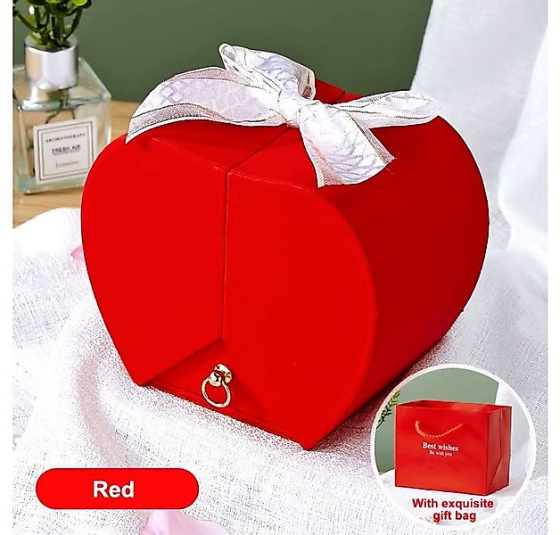 Tidy Schmuckkasten Geschenkbox ewig roter Rose und Herzkette – Perfekt für günstig online kaufen