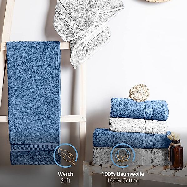 Komfortec Handtuch Set 100% Baumwolle, 4 günstig online kaufen