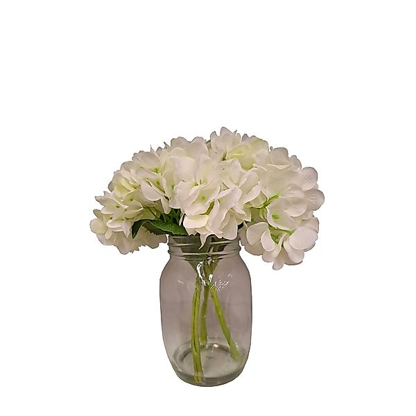 Kunstblume Hortensie Weiß in Vase Kunstblume günstig online kaufen