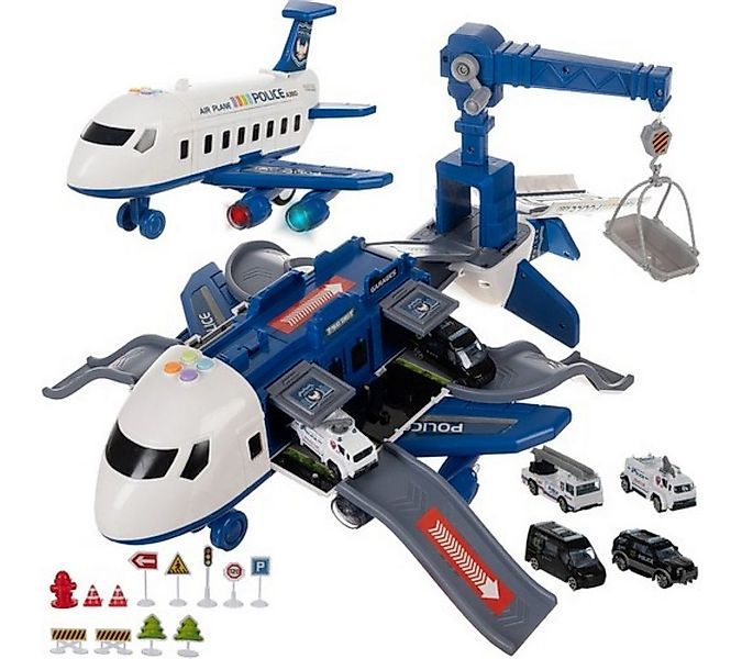 KRUZZEL Spielzeug-Flugzeug Erweiterbares Parkpolizeiflugzeug mit Licht- und günstig online kaufen