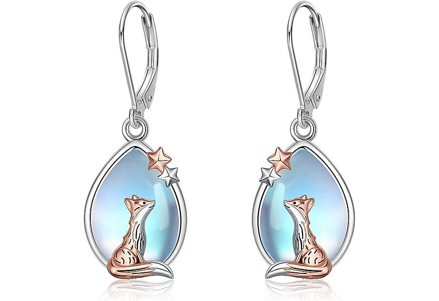 LuxusKollektion Ohrring und Ketten Set Fuchs Ohrringe Sterlingsilber Mondst günstig online kaufen