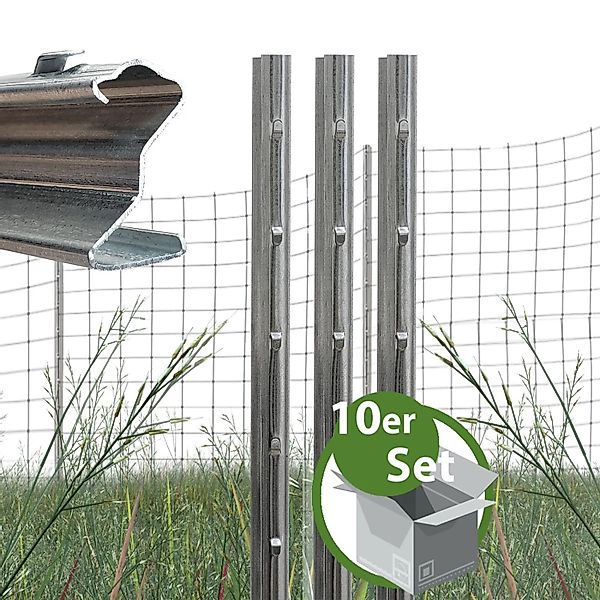 TRUTZHOLM Z Profil Zaunpfosten 250 cm Feuerverzinkt 10x Zaunpfähle mit Hake günstig online kaufen