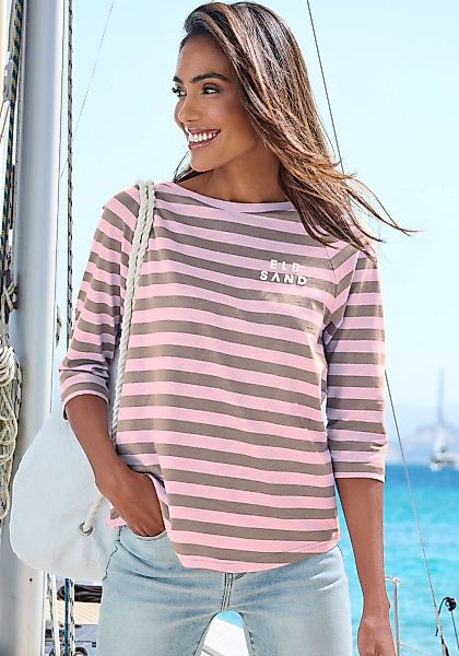 Elbsand 3/4-Arm-Shirt, mit Streifen, Rundhalsausschnitt, Jerseyshirt günstig online kaufen