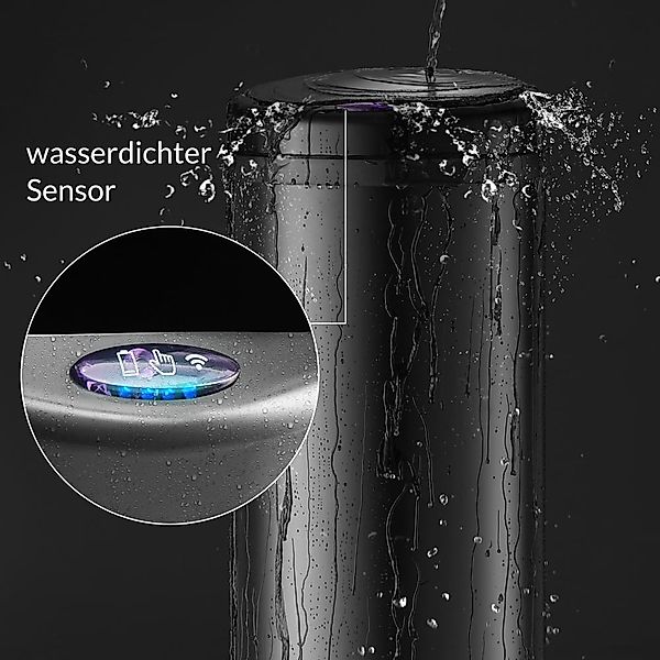 Sensor Mülleimer Schwarz Edelstahl 50L günstig online kaufen