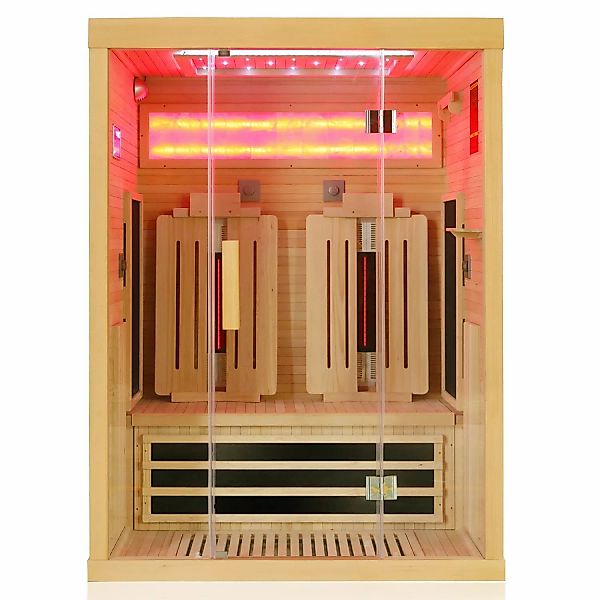 Dewello Infrarotkabine Sauna Saltcoats 135cm x 105cm 2 Personen Vollspektru günstig online kaufen