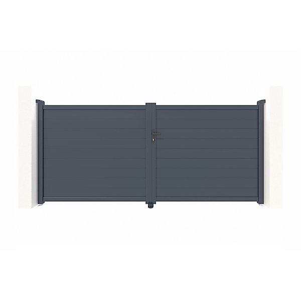 Casanoov Flügeltor 3 5M Eiger H 160Cm & 2 Pfosten H 190Cm Aluminium Grau günstig online kaufen