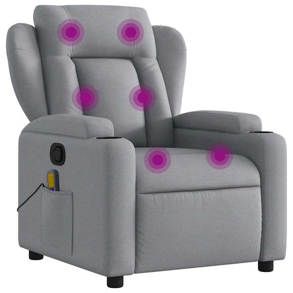 vidaXL Sessel Massage-Relaxsessel, hellgrauer Stoff (1-St) günstig online kaufen