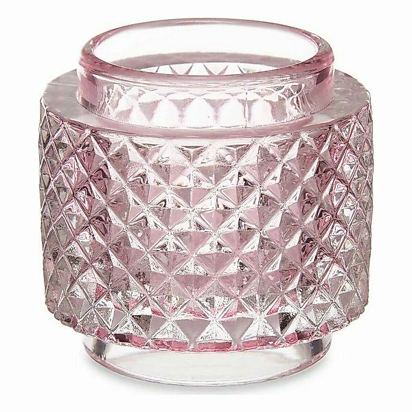 Kerzenschale Rosa Glas (7,5 X 7,5 X 7,5 Cm) günstig online kaufen
