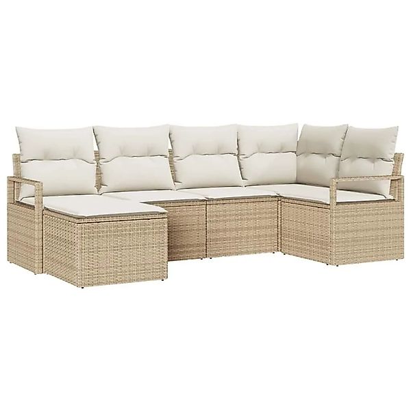 vidaXL Sofa Set mit Kissen 8-Tlg Beige und Creme Poly-Rattan 3355150 günstig online kaufen