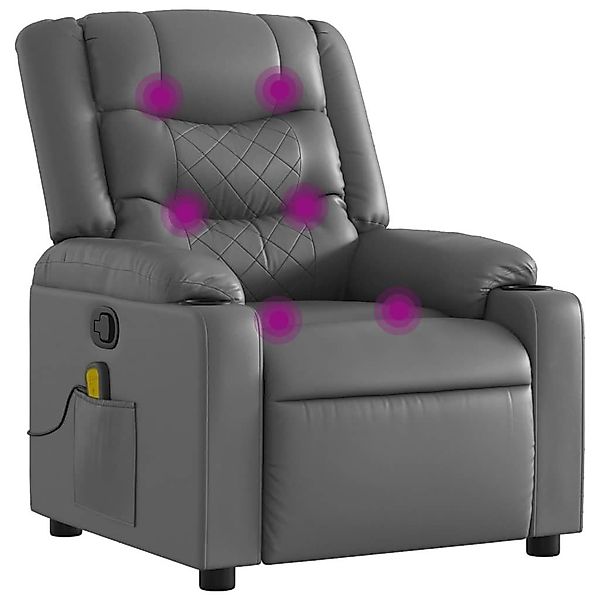 vidaXL Sessel Massagesessel Grau Kunstleder (1-St) günstig online kaufen