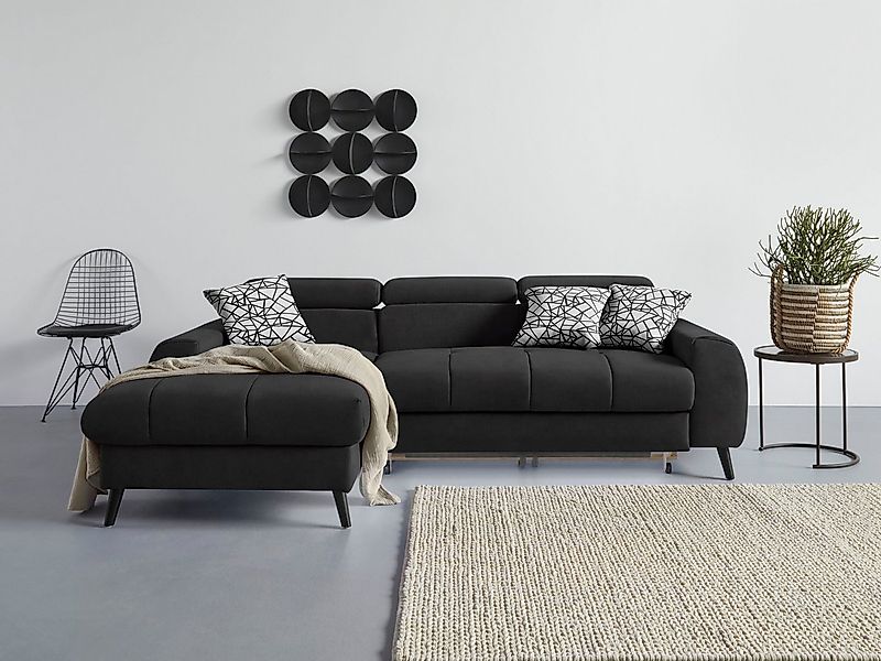 COTTA Ecksofa "Mia L-Form mit 3 Zierkissen", wahlweise mit Bettfunktion, Be günstig online kaufen