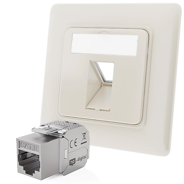 hb-digital Netzwerkdose Unterputz Einsatz 1 Port mit 1x Keystone Modul CAT günstig online kaufen