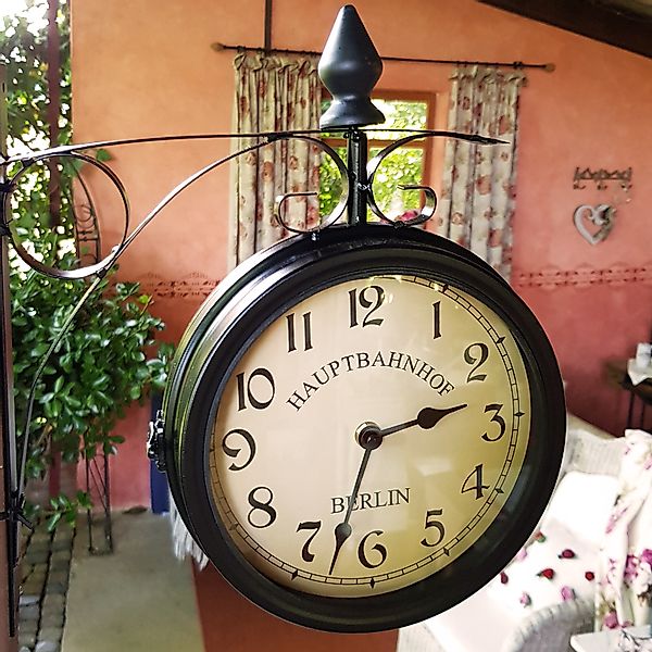 Deuba Wanduhr (Vintage Quarzuhrwerke Mit Beidseitigem günstig online kaufen
