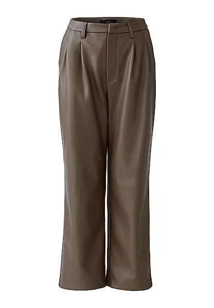 Oui Stoffhose Bundfaltenhose in Lederoptik günstig online kaufen