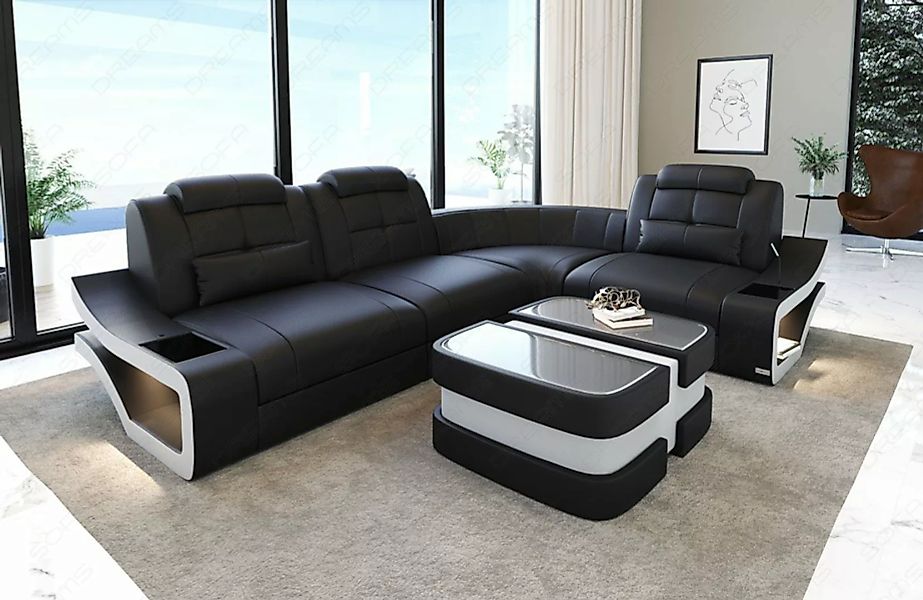 Sofa Dreams Ecksofa Leder Sofa Couch Elena L Form Ledercouch, L-Form Leders günstig online kaufen