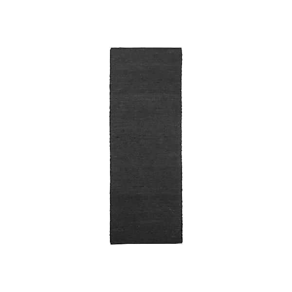 Länglicher Teppich Hempi in Schwarz aus Baumwolle und Jute günstig online kaufen
