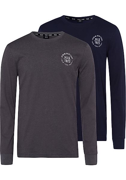 H.I.S Langarmshirt (Packung, 2-tlg., 2er-Pack) Langarm, günstig online kaufen