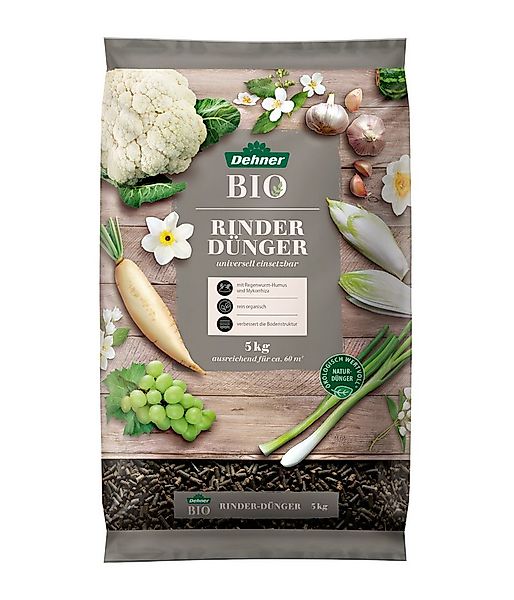 Dehner Gartendünger Bio Rinder-Dünger, hochwertiger Naturdünger, 5 kg, für günstig online kaufen