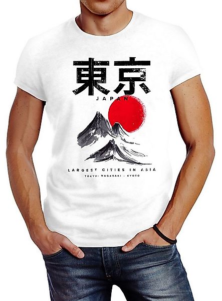 Neverless Print-Shirt Herren T-Shirt Tokyo Asia Japan Berge City Urban Kanj günstig online kaufen
