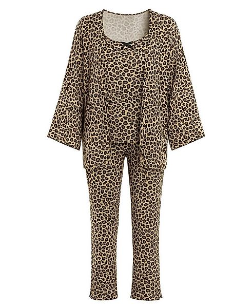 fashionshowcase Pyjama Damen 3-teiliges Set - Hausanzug mit Top, Hose & Mor günstig online kaufen