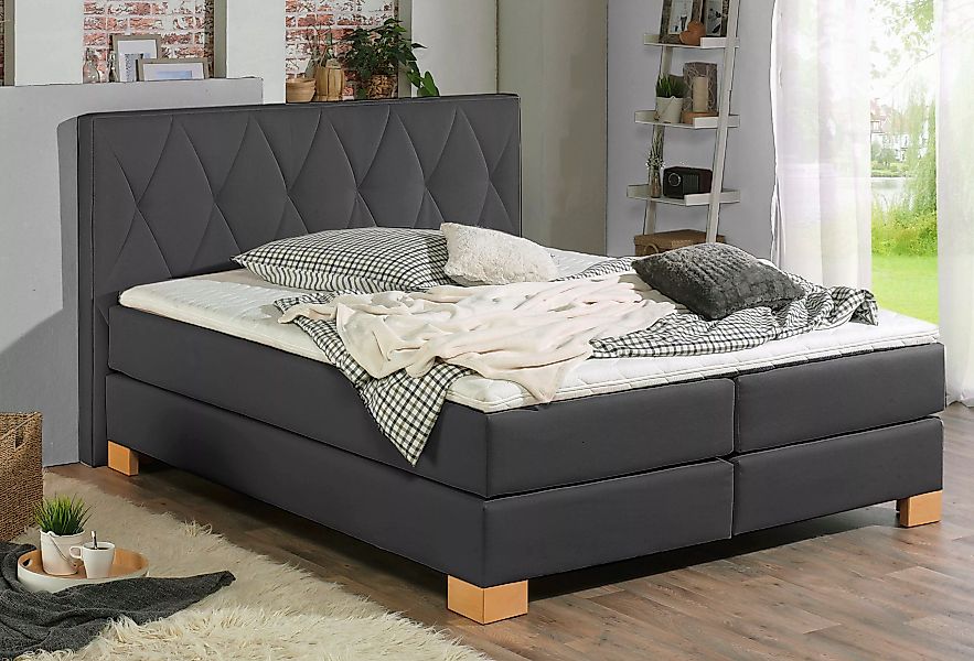 Home affaire Boxspringbett "Merino", incl. Kaltschaumtopper, 5, Breiten, 2 günstig online kaufen