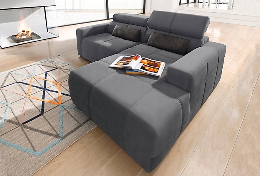 DOMO collection Ecksofa »Brandon, inkl. Kopfteilverstellung, B/T/H: 214/100 günstig online kaufen