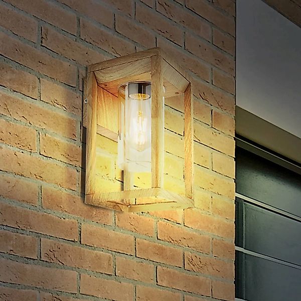 Außenwandlampe Candela in Holzoptik günstig online kaufen