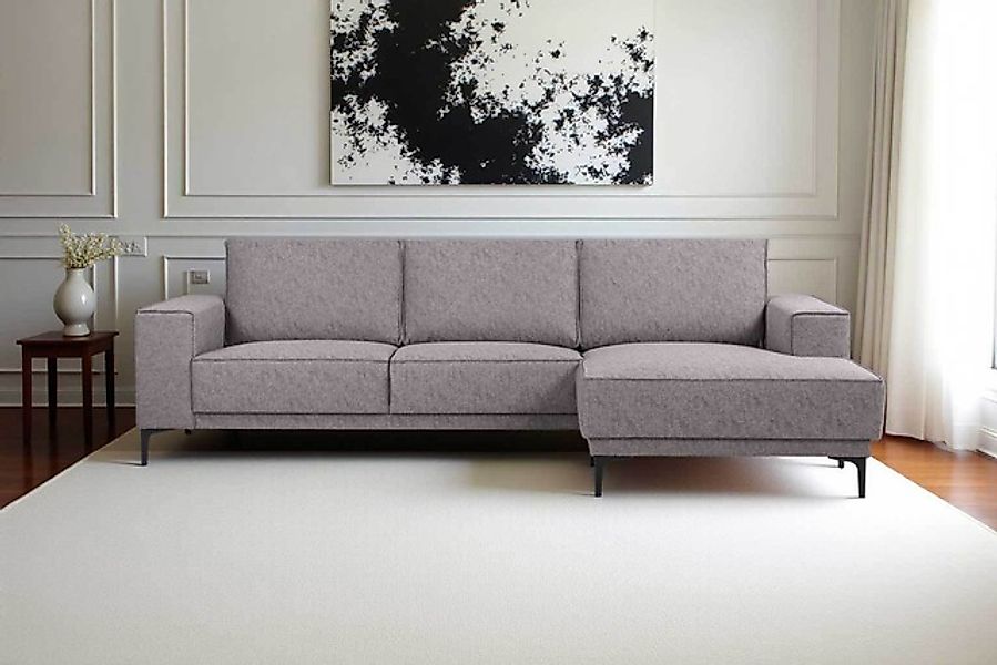 Places of Style Ecksofa »Polsterecke Oland, Struktur, Flachgewebe, Luxus-Mi günstig online kaufen
