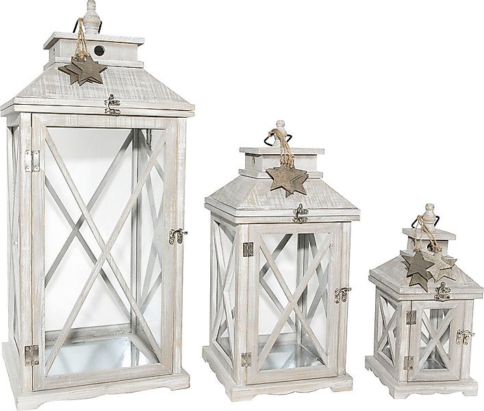 Trend Line Kerzenlaterne TrendLine Holzlaterne, 32 x 15 x 15 cm grau günstig online kaufen