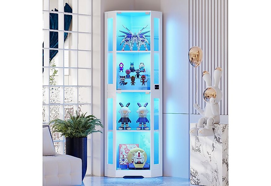 BROTTAR Eckvitrine 4-stöckiger Eckglasanzeigeschrank mit LED -Leuchten (1-S günstig online kaufen