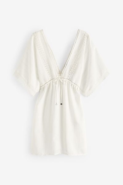 Next Strandkleid Cover-up-Kaftan mit Spitzenbesatz (1-tlg) günstig online kaufen